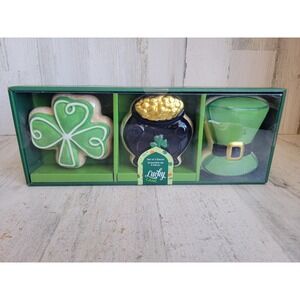 Lucky Lane NEW St Patrick's Day clover gold pot hat set home decor leprechaun